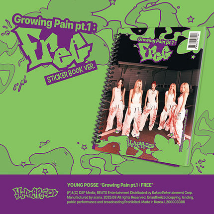 YOUNG POSSE - 4th EP Album : Growing Pain pt.1 : FREE (Sticker Book Ver)