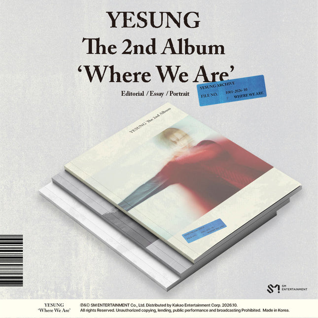 Super junior YESUNG - Where We Are 2nd Full Album Photobook Ver. ( Editorial / Essay / Portrait )