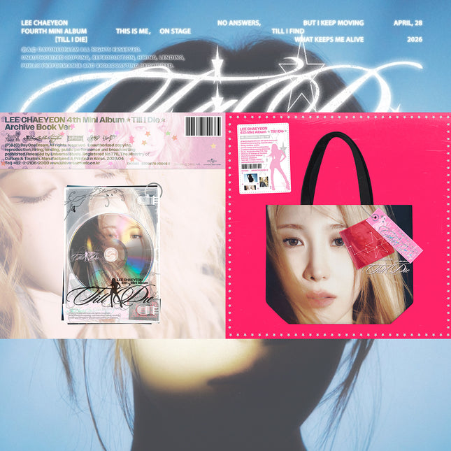 LEE CHAEYEON - Till I Die 4th Mini Album Archive Book + MD(Reusable Bag) Ver Set