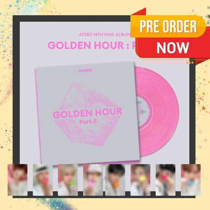 [POB] ATEEZ - GOLDEN HOUR : Part.5 14th Mini Album Pink LP Ver. (Limited Edition)