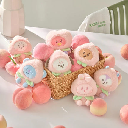 BTS - BT21 Official PEACH HOLIC Plush Doll Keyring Character Keychain.