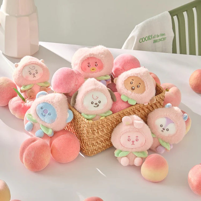 BTS - BT21 Official PEACH HOLIC Plush Doll Keyring Character Keychain.