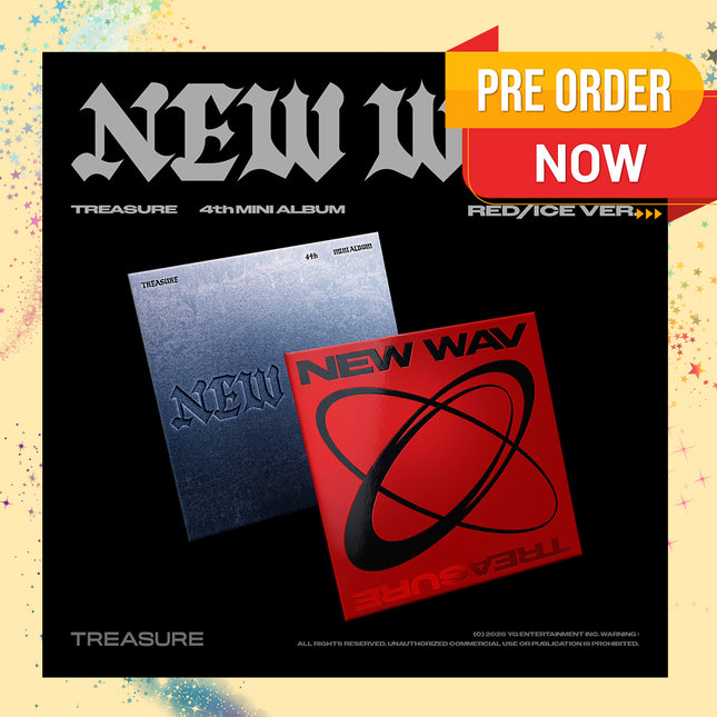 [POB] TREASURE - NEW WAV 4th Mini Album Photobook Ver (RED Ver / ICE Ver)
