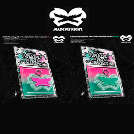 LE SSERAFIM - MADE MY NIGHT Single Album Glow Clicker Keychain Ver. (Pink / Mint)