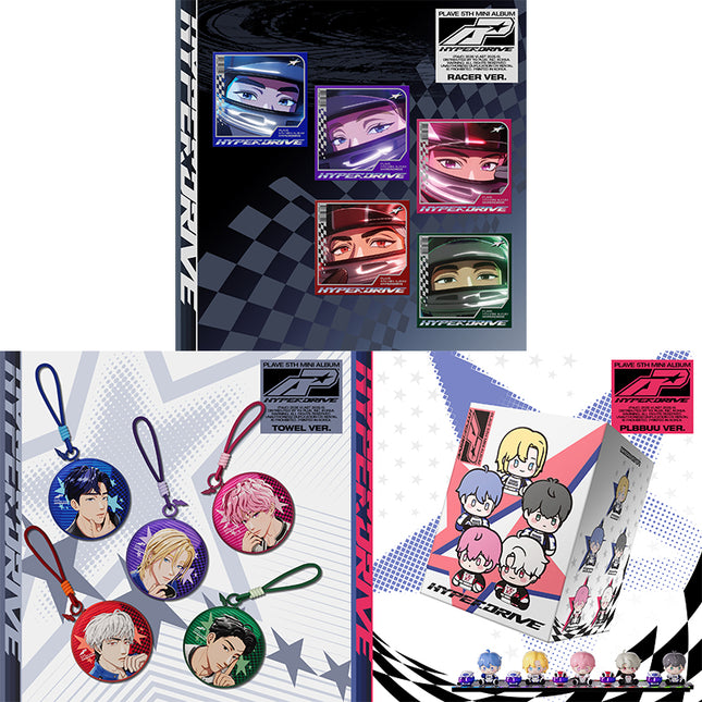 [SET] PLAVE - HYPERDRIVE 5th Mini Album 5 TOWEL + 5 Racer + 1 PLBBUU Ver Set.