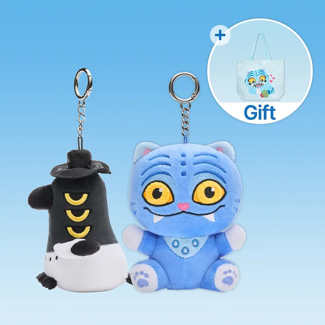 [Gift] K-Pop Demon Hunters - Official MD Plush Keyring Set Derpy + Sussie + Gift Reusable Bag(Duffy)