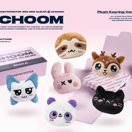 BABYMONSTER - CHOOM 3rd Mini Album Plush Keyring Ver. (Member Selection)