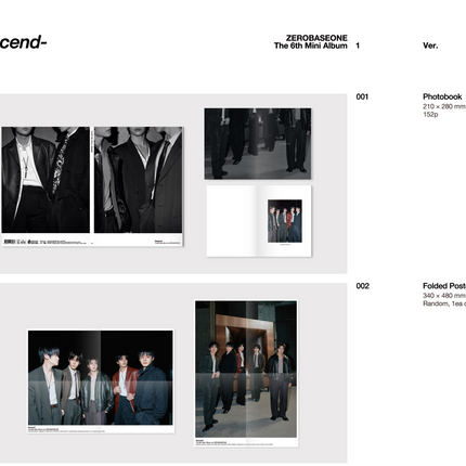 ZEROBASEONE - Ascend- 6th Mini Album Photobook Ver (1 Ver / 10 Ver)