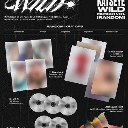 KATSEYE - WILD 3rd EP Album 2Ver Photobook + 5Ver Member All Set