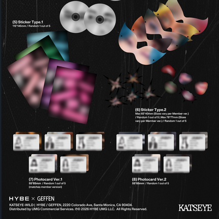 KATSEYE - WILD 3rd EP Album 2Ver Photobook + 5Ver Member All Set