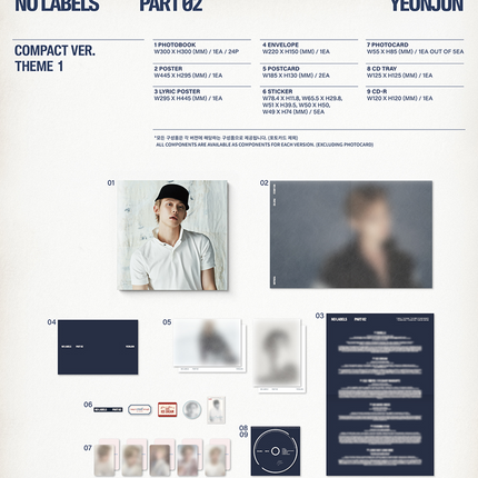 TXT YEONJUN - NO LABELS: PART 02 2nd Mini Album COMPACT Ver. ( THEME 1 / 2 / 3 )