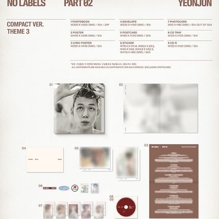 TXT YEONJUN - NO LABELS: PART 02 2nd Mini Album COMPACT Ver. ( THEME 1 / 2 / 3 )