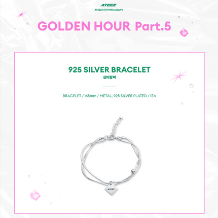 ATEEZ - POP-UP STORE [GOLDEN HOUR : Part.5] MD 925 SILVER BRACELET