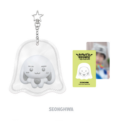 ATEEZ - ATINY’S VOYAGE : TINY MYSTERY GHOST SQUISHY KEYRING + Photocard Set.