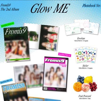 fromis_9 - Glow ME 2nd Full Album Photobook Ver (Sparkling Green/ Pink / Blue Ver)