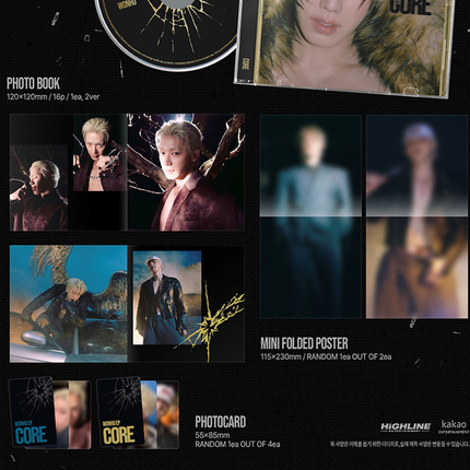 [SET] WONHO CORE EP Album 2Ver Photobook + 2Ver Jewel + Crack Ver.