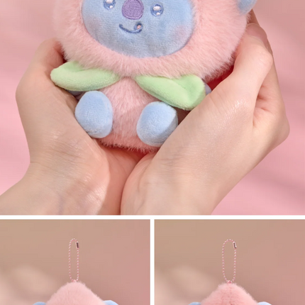 BTS - BT21 Official PEACH HOLIC Plush Doll Keyring Character Keychain.