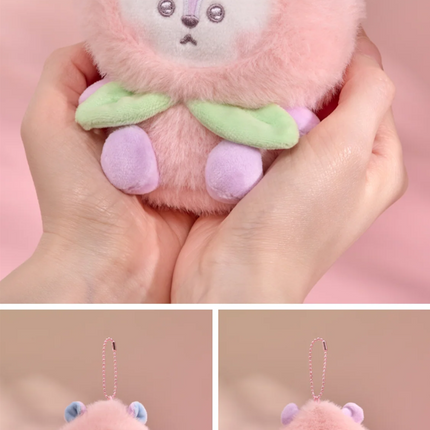 BTS - BT21 Official PEACH HOLIC Plush Doll Keyring Character Keychain.