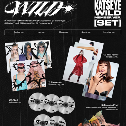 [SET] KATSEYE - WILD 3rd EP Album 2Ver Photobook + 5Ver Member All Set