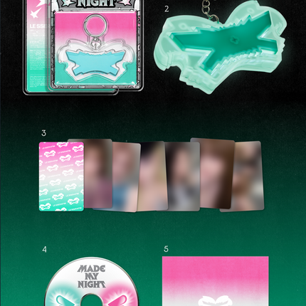 LE SSERAFIM - MADE MY NIGHT Single Album Glow Clicker Keychain Ver. (Pink / Mint)
