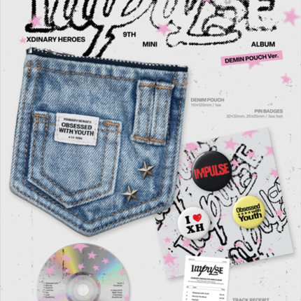 Xdinary-Heroes - IMPULSE 9th Mini Album Denim Pouch Ver.
