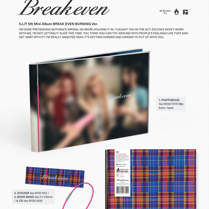[SET] ILLIT - BREAK EVEN 5th Mini Album  3 Ver Photobook + 1 Weverse Albums Set.