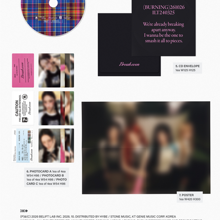 [SET] ILLIT - BREAK EVEN 5th Mini Album  3 Ver Photobook + 1 Weverse Albums Set.