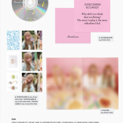 [SET] ILLIT - BREAK EVEN 5th Mini Album  3 Ver Photobook + 1 Weverse Albums Set.