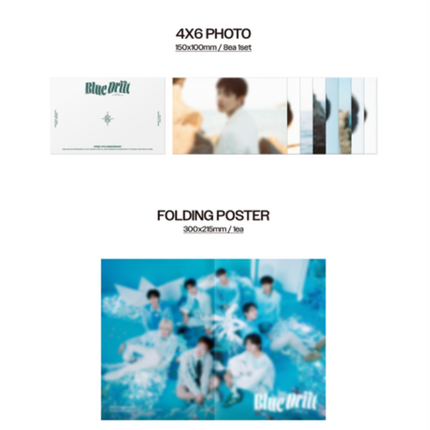 ATEEZ - 8th Anniversary Official MD PHOTOBOOK Blue Drift + Photocard
