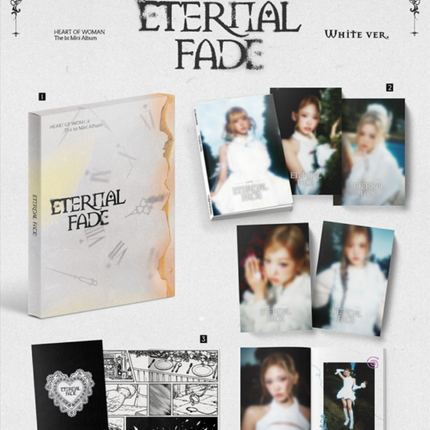HEART OF WOMAN - ETERNAL FADE 1st Mini Album (White / Black  / Set Ver)