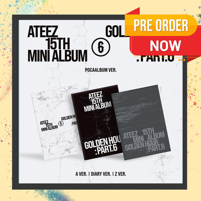 [POB] ATEEZ - GOLDEN HOUR : Part.6 15th Mini Album POCAALBUM Ver. (A / DIARY / Z / Set)