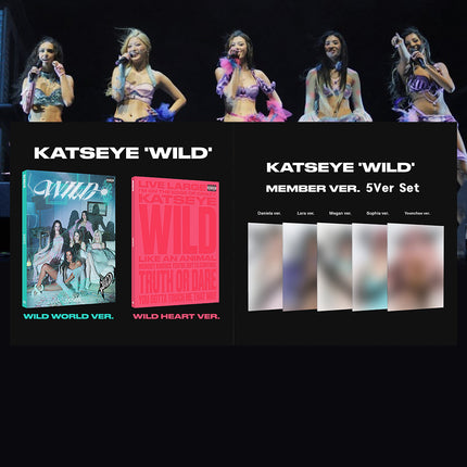 KATSEYE - WILD 3rd EP Album 2Ver Photobook + 5Ver Member All Set