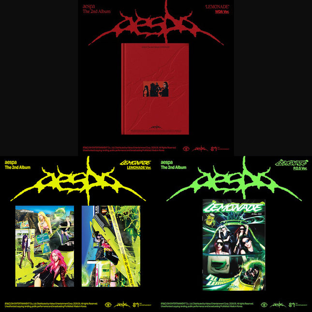 aespa - LEMONADE 2nd Full Ablum Complete 3Ver Set (2 LEMONADE/WDA/P.O.S)