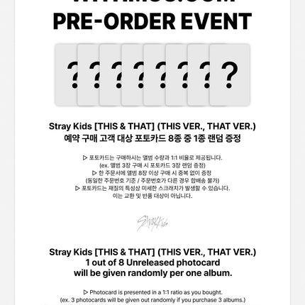 [POB] Stray Kids - THIS & THAT 10th Mini Album Photobook Ver (THIS / THAT / Set)
