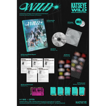 KATSEYE - WILD 3rd EP Album 2Ver Photobook + 5Ver Member All Set