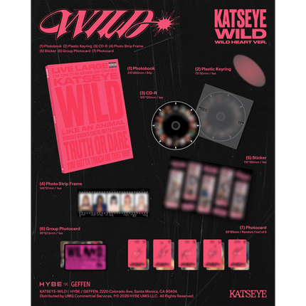 KATSEYE - WILD 3rd EP Album 2Ver Photobook + 5Ver Member All Set