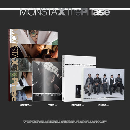 [SET] MONSTA X - The Phase EP Album 4 Photobook + 5 DIGIPACK Ver.