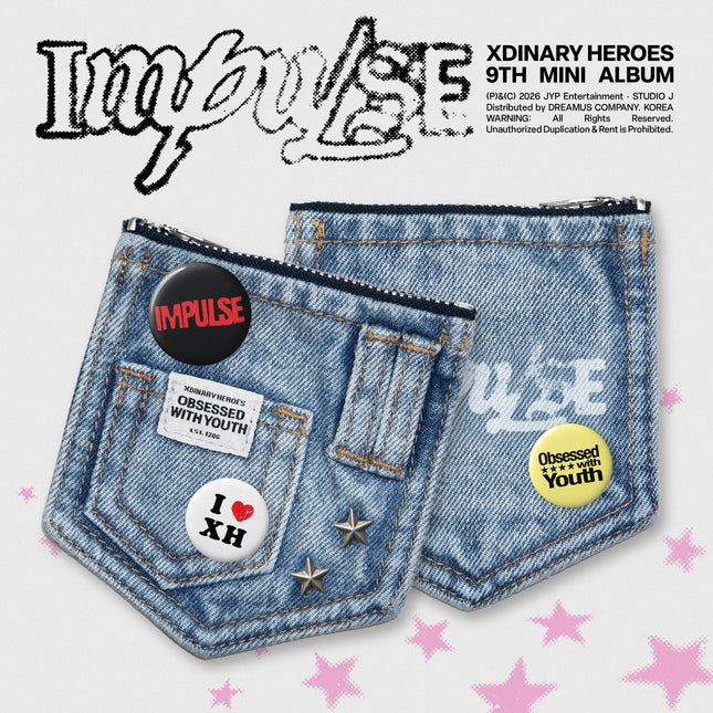 Xdinary-Heroes - IMPULSE 9th Mini Album Denim Pouch Ver.