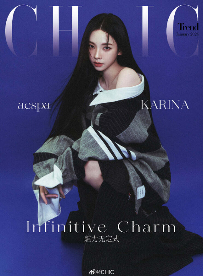 CHIC China Magazine – January 2024 (aespa KARINA Cover)[1 Poster + 3 Photocards]