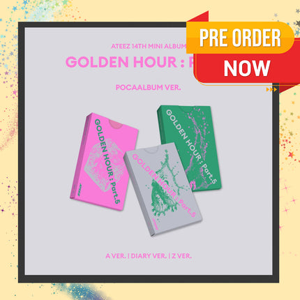 [POB] ATEEZ - GOLDEN HOUR : Part.5 14th Mini Album POCAALBUM 3Ver Set