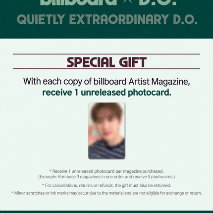 D.O. - billboard Korea Artist Magazine x D.O. + Photocard
