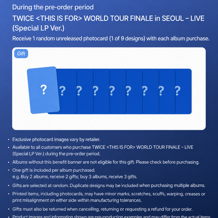 [FANS SHOP]TWICE WORLD TOUR THIS IS FOR FINALE in SEOUL – LIVE Special LP Ver