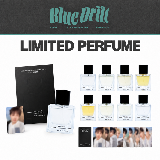 ATEEZ - 8th Anniversary Exhibition : BLUE DRIFT Official MD Limited Perfume + Photocard (Member Selection)