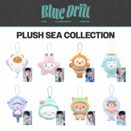 ATEEZ - 8th Anniversary Exhibition : BLUE DRIFT Official MD Plush Sea Collection + Photocard (Member Selection)