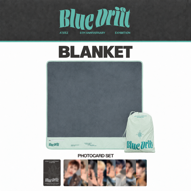 ATEEZ - 8th Anniversary Official MD BLANKET + Photocard 8 Ver Set + POB Photocard.
